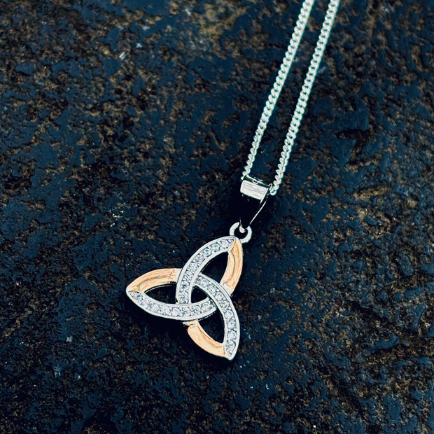 Sterling Silver Trinity with Rose Gold Plate