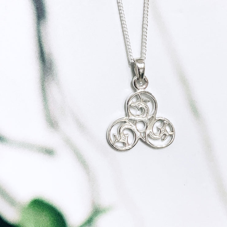 Sterling Silver Dragon Spiral Necklace