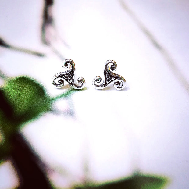 Sterling Silver Spiral & Trinity Studs