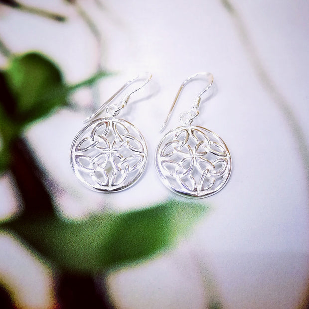 Sterling Silver Trinity Circle Earrings