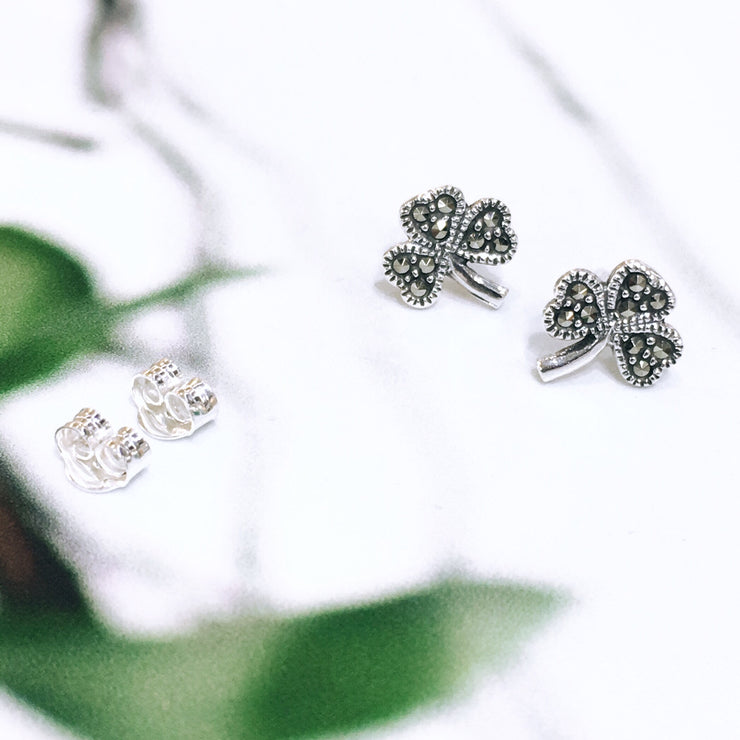 Marcasite Shamrock Studs