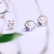 June Birthstone Claddagh Studs