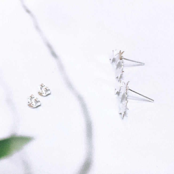 Sterling Silver Star Climber Studs (1.6cm)