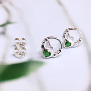 May (Emerald Zircon) Birthstone Claddagh Studs