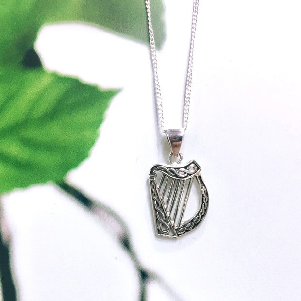 Sterling Sliver Traditional Harp Pendant